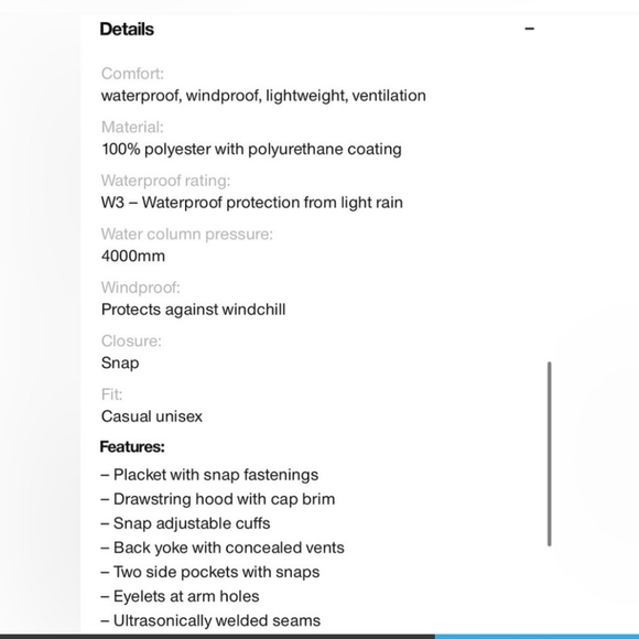 NWT Rains Hooded Raincoat Hooded Jacket Cement Gray Waterproof Unisex Small - Picture 3 of 5